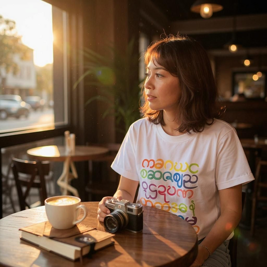 Burmese alphabet tee